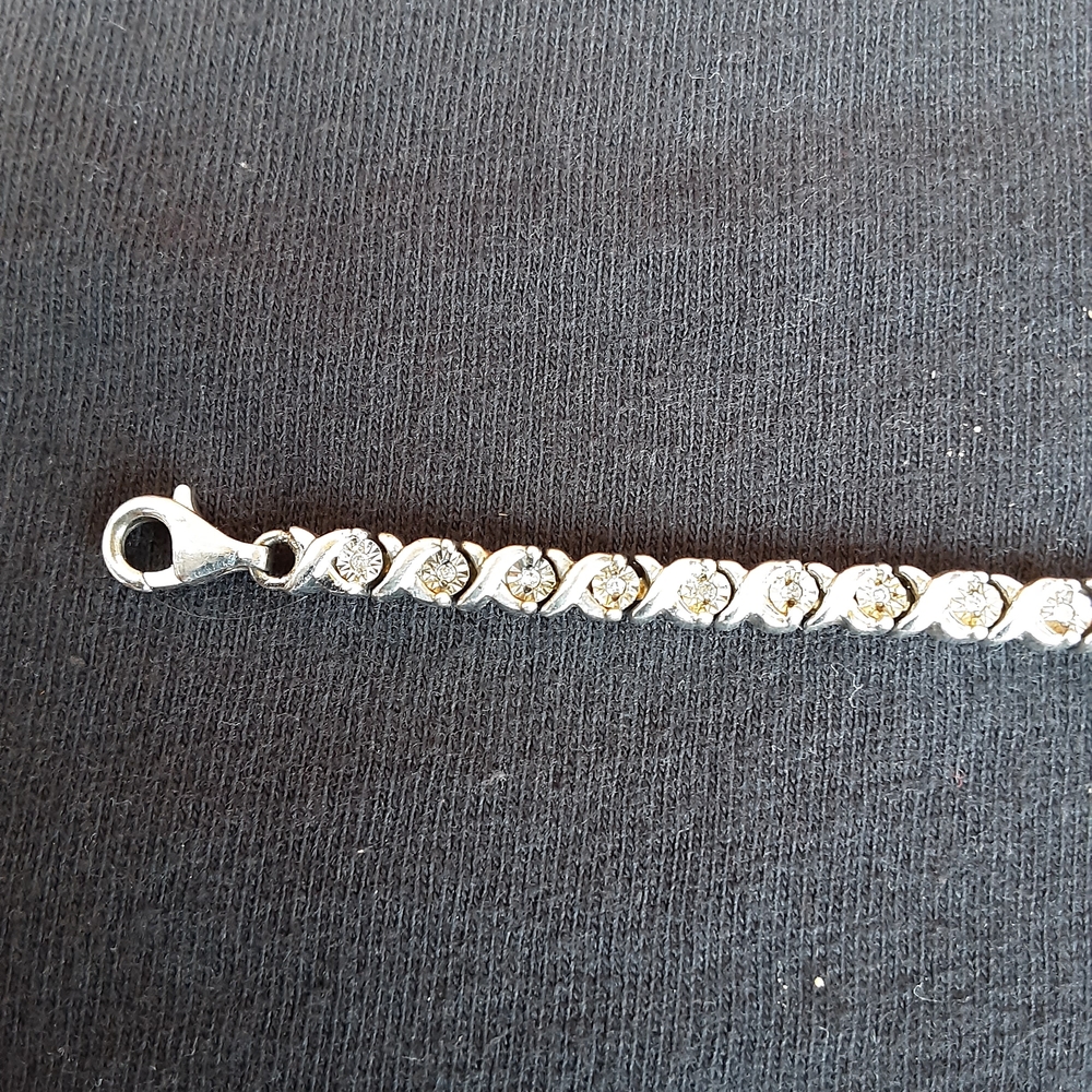 .925 Silver Tennis Bracelet by Kay Jewelers 7.5-inch 1/10 Cw Tw Round